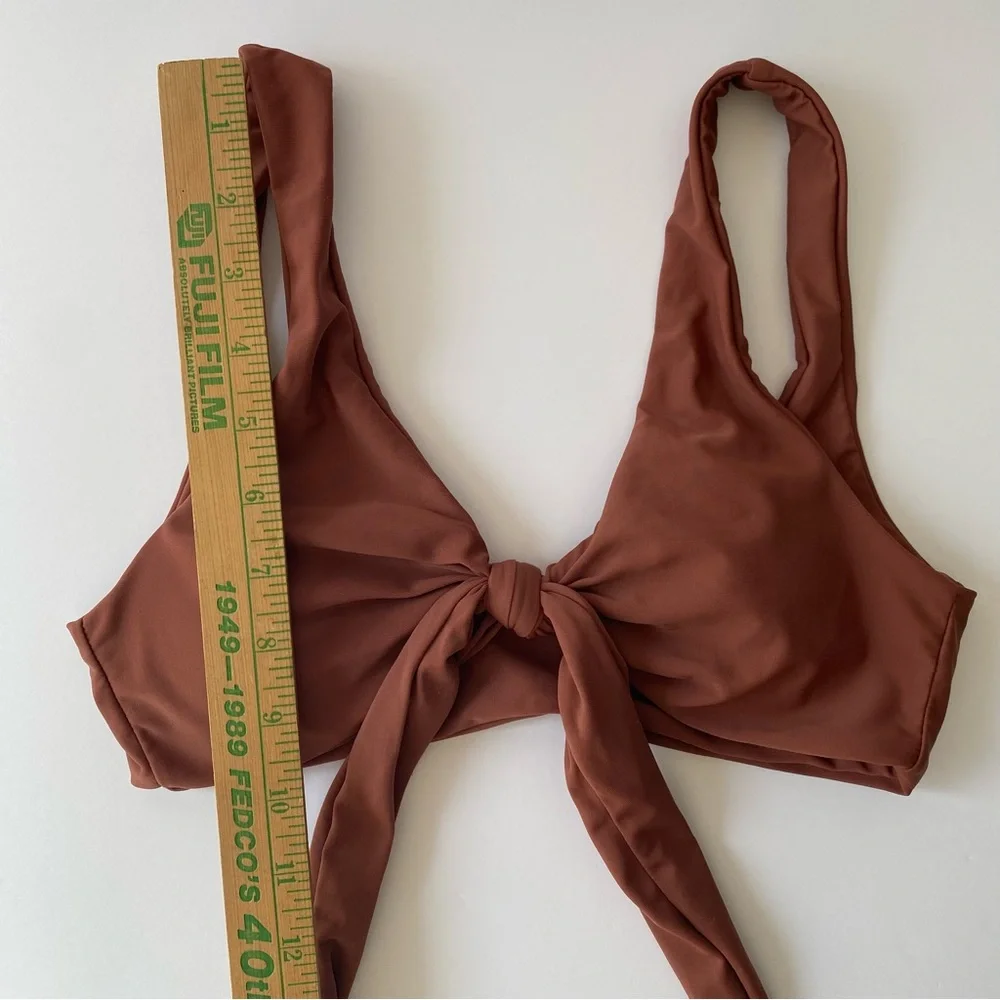 Zaful Bikini Top Tie-Front rust size small‎